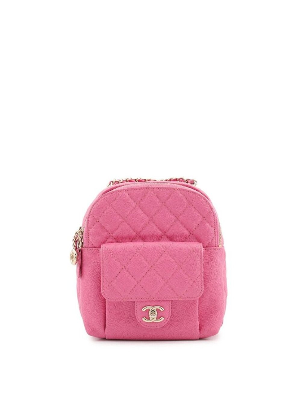 Chanel Backpack Quilted CC Logo Caviar Leather